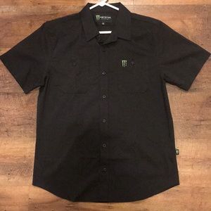 Medium Black Polo - Monster Logo’d - Brand New